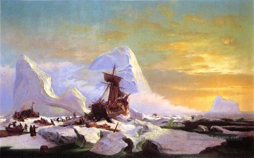  marin - Broyé dans le bateau à glace paysage marin William Bradford